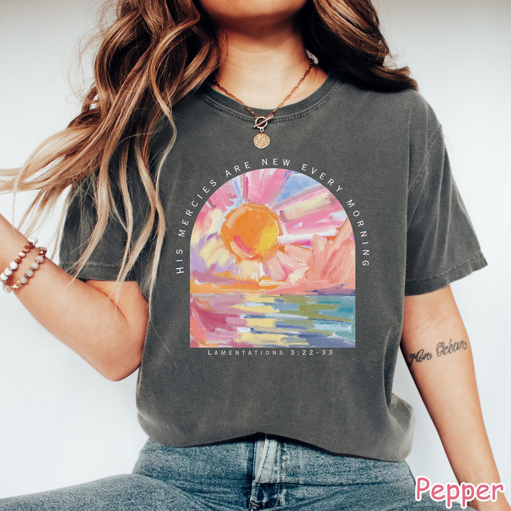 Christian Shirt His Mercies Are New Every Morning Bible Verse Shirt Religious Women Gift Faith Tee 1