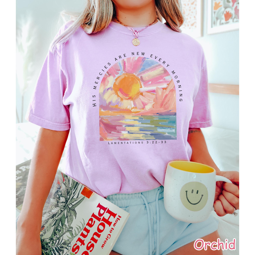 Christian Shirt His Mercies Are New Every Morning Bible Verse Shirt Religious Women Gift Faith Tee 2