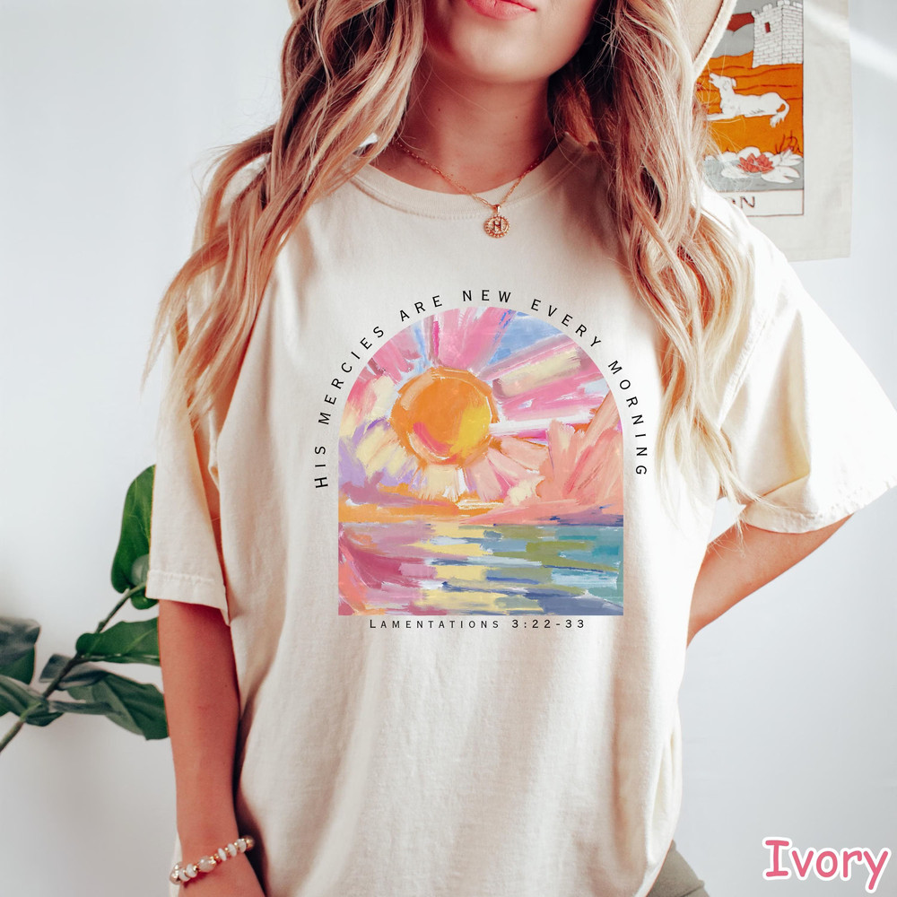 Christian Shirt His Mercies Are New Every Morning Bible Verse Shirt Religious Women Gift Faith Tee 3