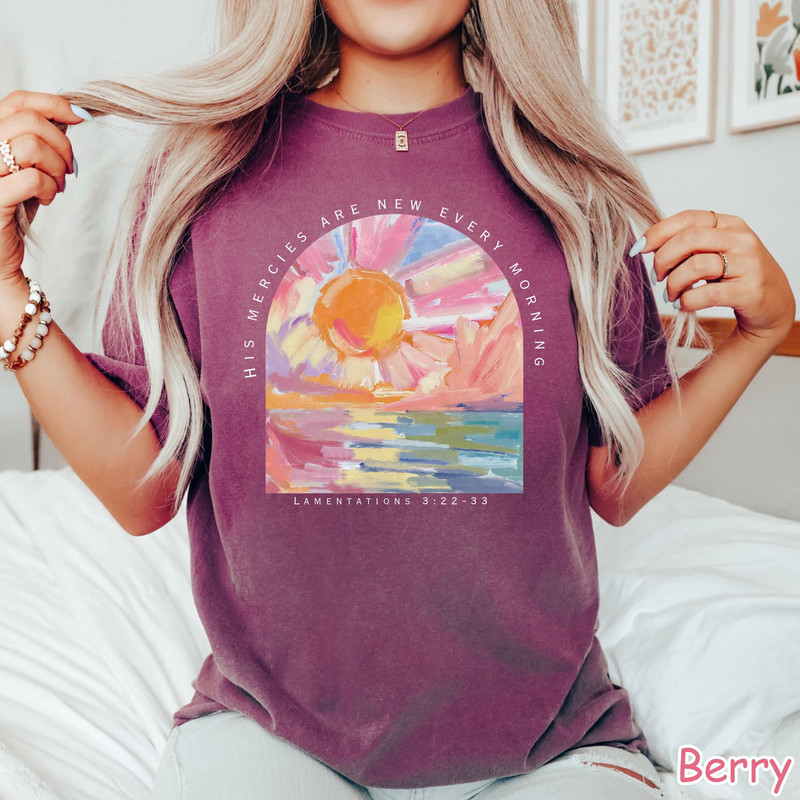 Christian Shirt His Mercies Are New Every Morning Bible Verse Shirt Religious Women Gift Faith Tee 4