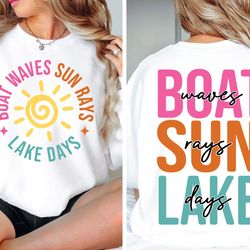 boat waves sun rays lake days tshirt, summer, retro summer, hello summer, lake, retro summer