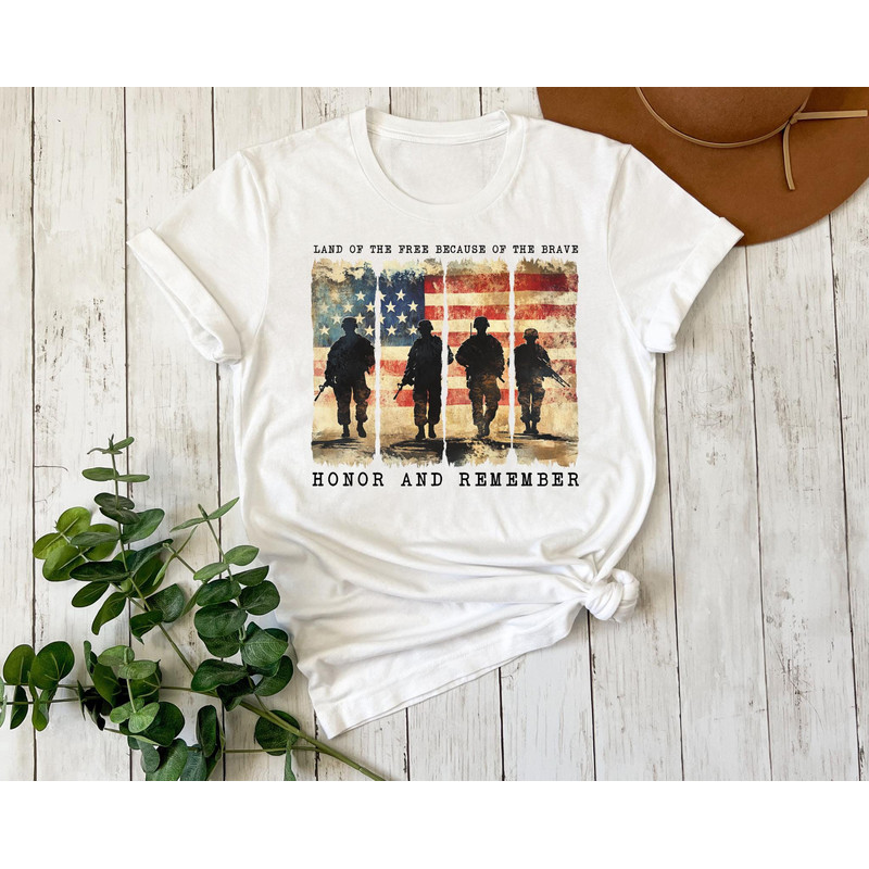 Memorial Day Shirt Land Of The Brave Shirt Patriotic American Flag Shirt Army Shirt Heart Memorial  4