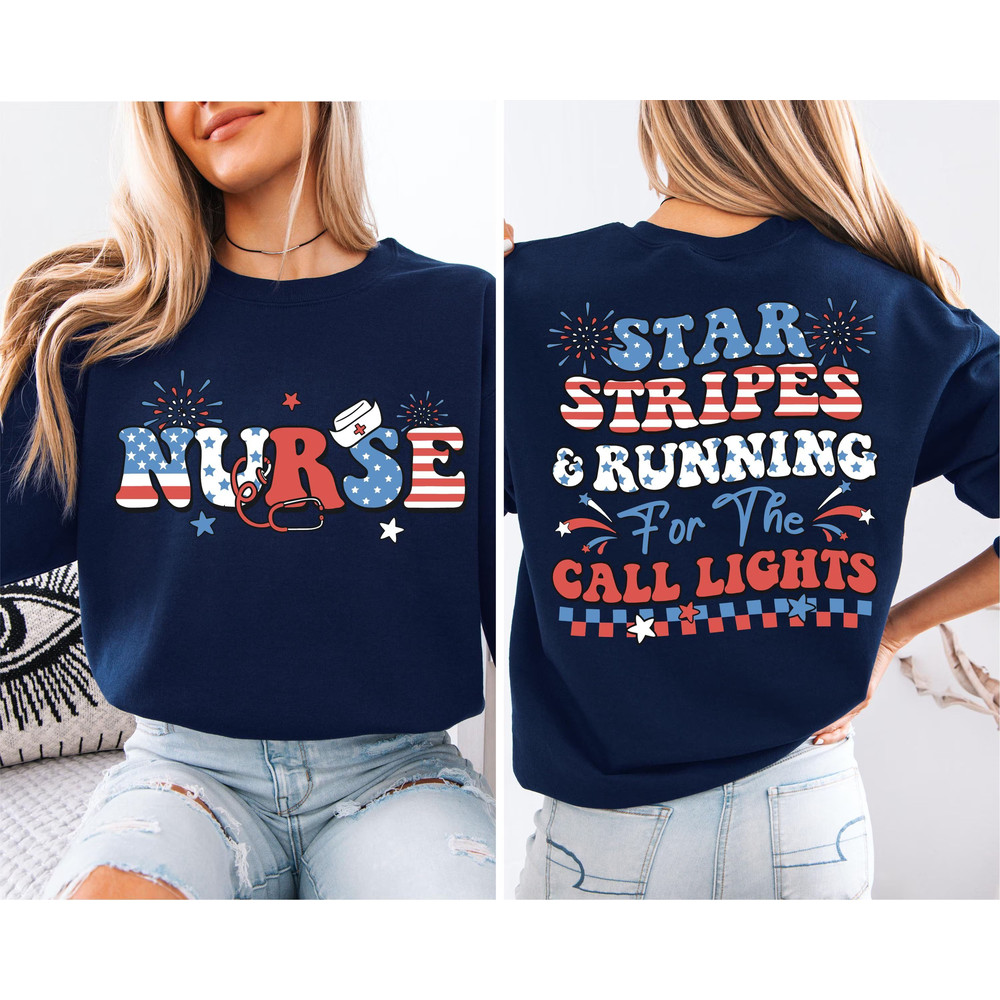4th Of July Nurse Tshirt American Nurse Shirt American Flag Nurse Shirt Independence Day Nurse Tee 3