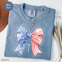 patriotic coquette bow shirt, god bless america shirt, 4th of july shirt, 4th of july tee, womens patriotic shirt