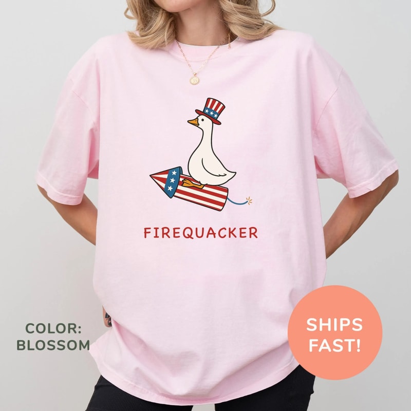 Firequacker Shirt Funny Goose Shirt 4th Of July Shirt Independence Day Shirt American Shirt Patriot 3