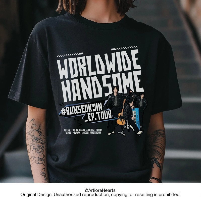 Jin Concert Tshirt 2025 Worldwide Handsome Tour Tee BTS Jin Tour Shirt Runseokjin Kpop Merch 1