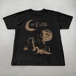 the cure cat tee, 90s alt indie rock, unisex shirt, music gifts, cat lover gifts, the cure fan gifts, band tee, the cure