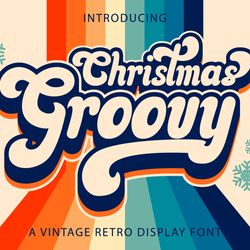 christmas groovy font