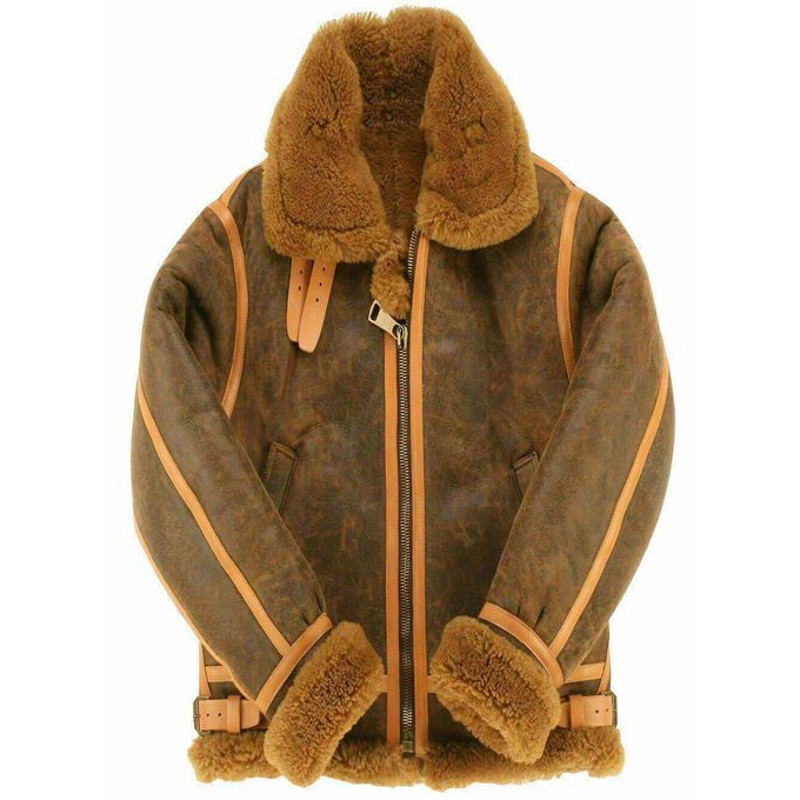 B3 Bomber Shearling Jacket Pilot Jacket For Men 0