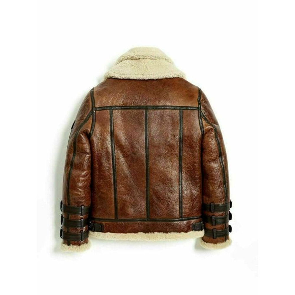 Aviator RAF B3 Shearling Leather Jacket Bomber Flying Jacket For Men 1