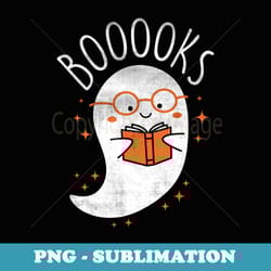 cute ghost book reading halloween teacher top - png transparent sublimation design