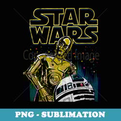 star wars r2-d2 and c-3po title logo - special edition sublimation png file
