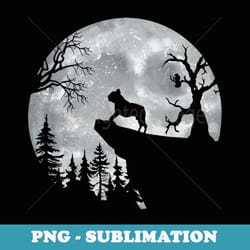 halloween moonlight with dog howl in moon frenchie halloween - special edition sublimation png file