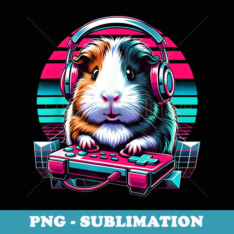 Funny guinea pig and Video Gamer Lover fluffy cavy Gamers - Trendy Sublimation Digital Download