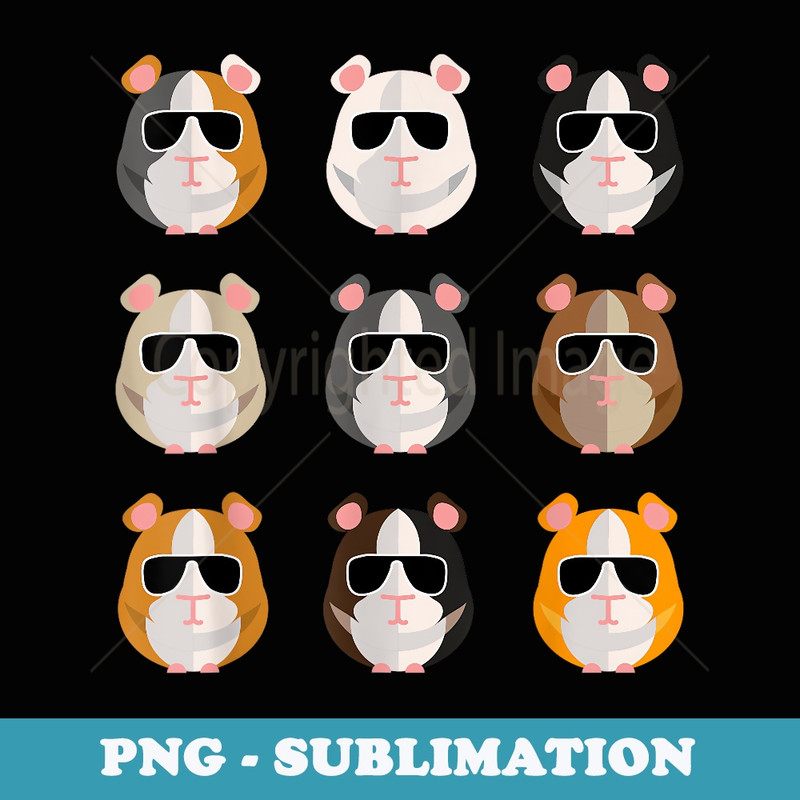 Cool Guinea Pigs with Sunglasses Pets Funny Guinea Pig - Stylish Sublimation Digital Download