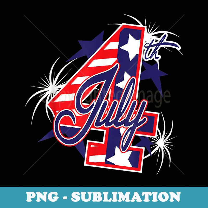 July 4th, Independence Day, 4th of July, USA - Decorative Sublimation PNG File