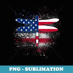 dragonfly independence day patriotic us flag - png sublimation digital download