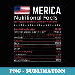 merica nutrition fact funny america 4th of july patriot - png sublimation digital download