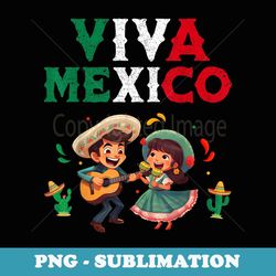 mexican independence viva mexico boy girl maracas guitar - stylish sublimation digital download