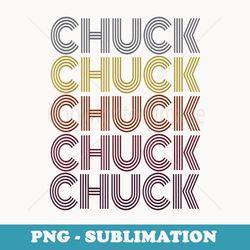 graphic 365 first name chuck retro pattern vintage style - modern sublimation png file