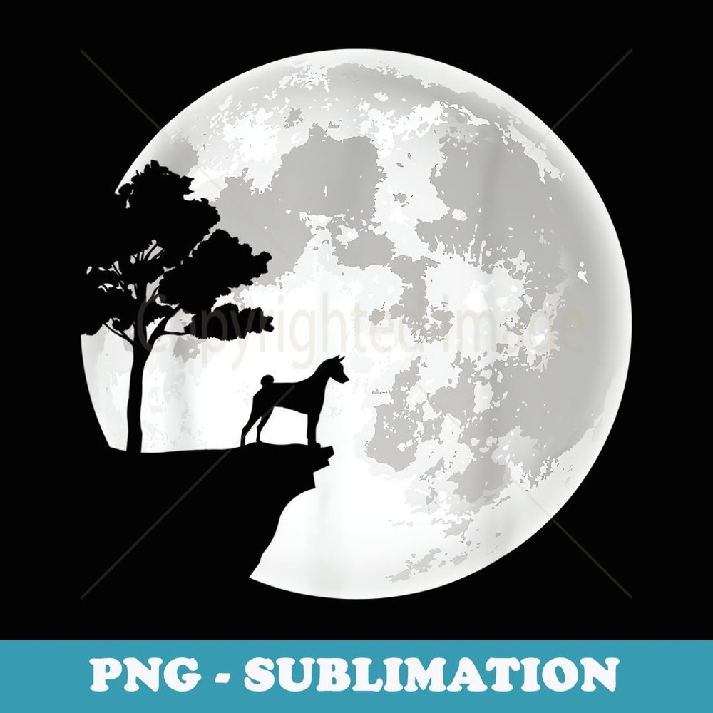 Basenji Apparel And Moon Funny Halloween Costume - Instant Sublimation Digital Download