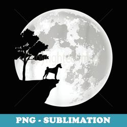 basenji apparel and moon funny halloween costume - instant sublimation digital download