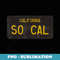 SoCal Vintage California License Plate - Premium PNG Sublimation File