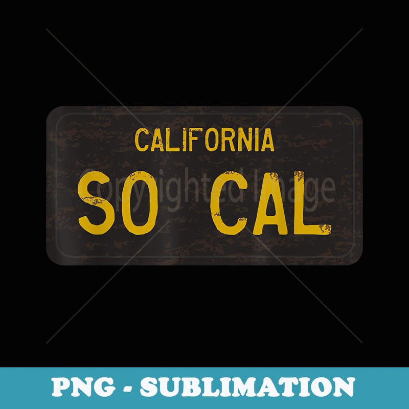 SoCal Vintage California License Plate - Premium PNG Sublimation File