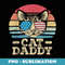 Mens Vintage Retro Cat Daddy Cat Sunglasses USA Flag Cat Father - PNG Transparent Sublimation File