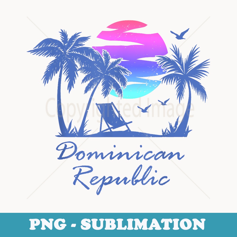 DOMINICAN REPUBLIC Beach Vacation Honeymoon Vintage Sunset - Modern Sublimation PNG File