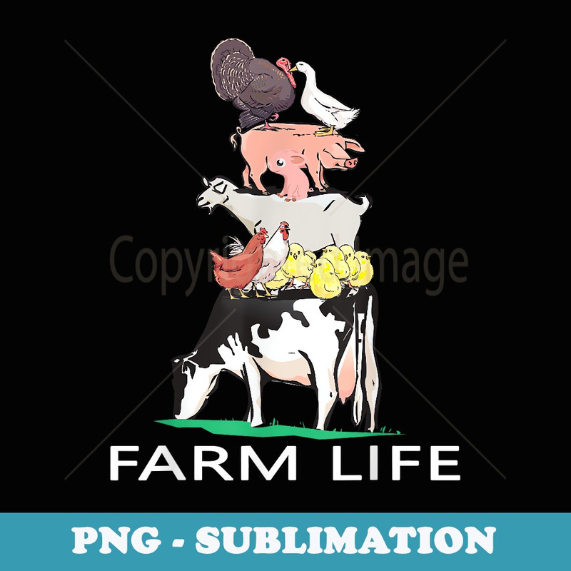 Cow Pig Chicken Goat Turkey Duck Farm Animals Week - PNG Transparent Sublimation File
