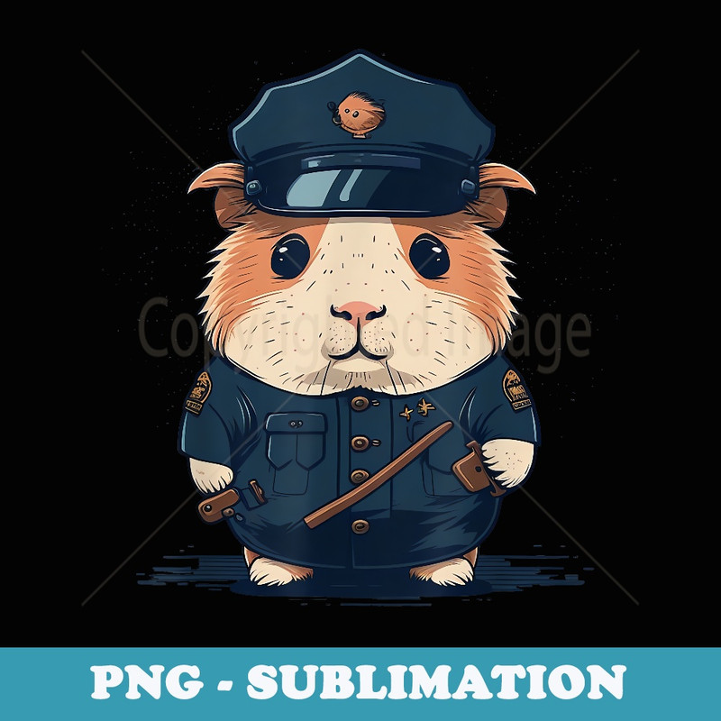 Police Officer Guinea Pig Cop on Police Guinea Pig - Creative Sublimation PNG Download