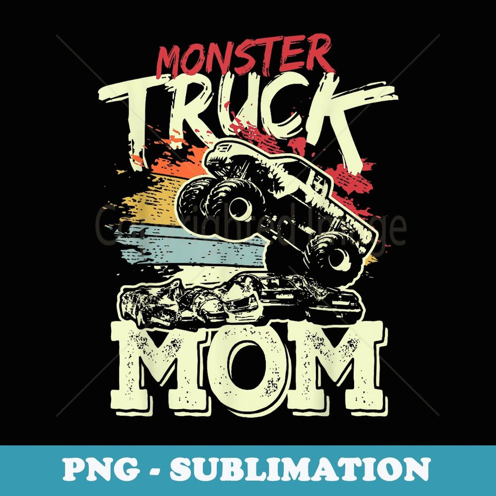 Monster Truck Retro Vintage Monster Truck Mom - Creative Sublimation PNG Download