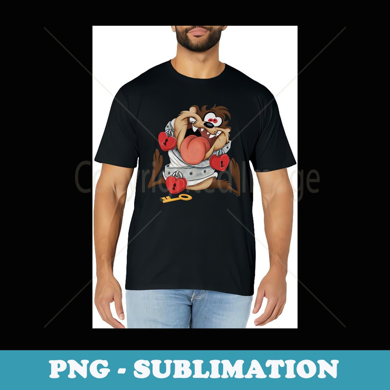 Looney Tunes Valentine's Day Taz Tied Up WIth Love - Signature Sublimation PNG File