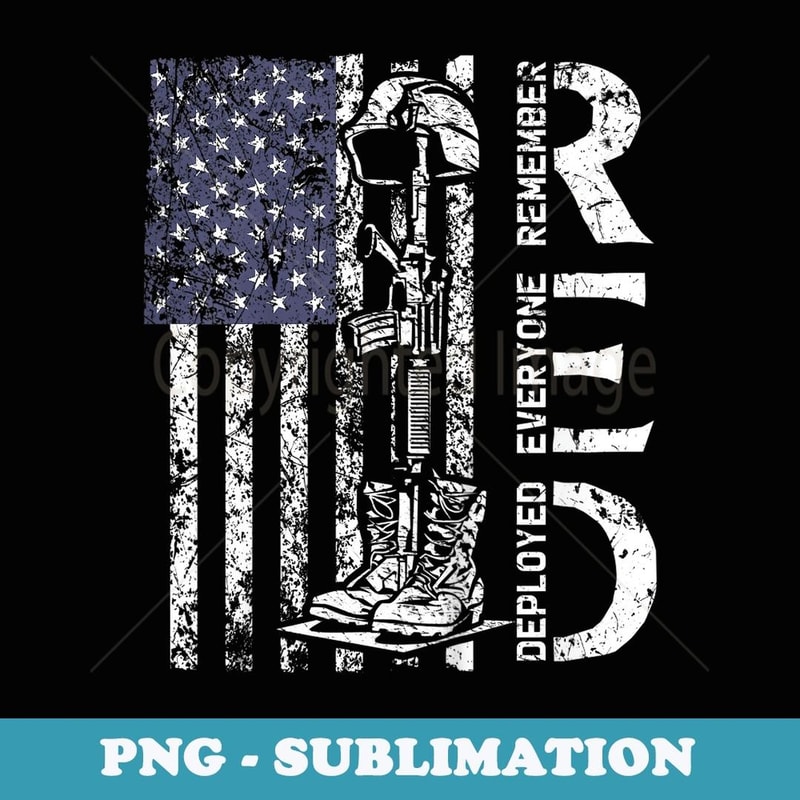 RED Friday Remember Everyone Deployed Retro US Army Military - PNG Sublimation Digital Download