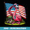 Salute Flamingo American USA Flag Memorial Day 4th of July - PNG Transparent Sublimation Design