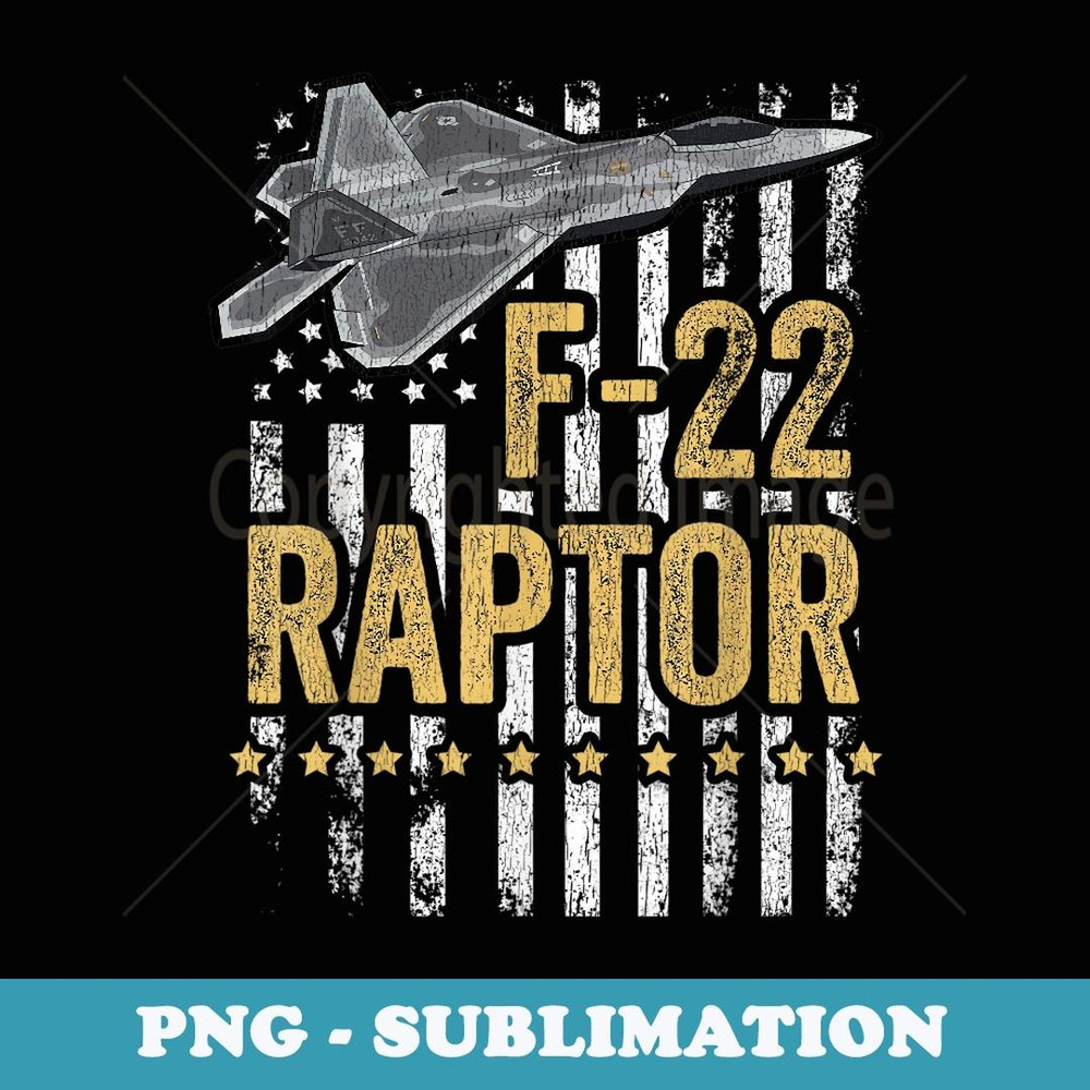 F-22 Raptor Fighter Jet USA Flag Military F-18 Plane - Trendy Sublimation Digital Download
