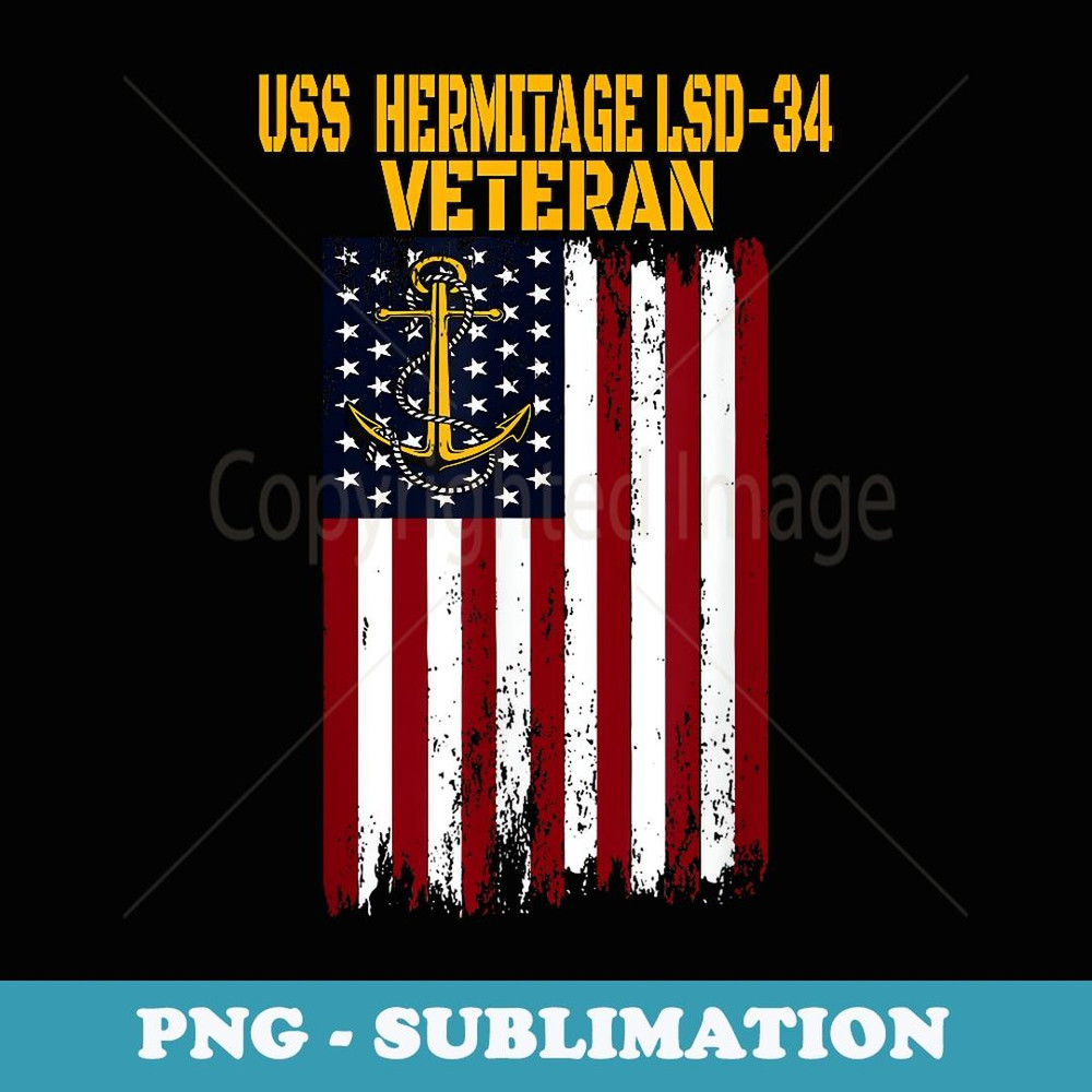 USS Hermitage LSD-34 Dock Landing Ship Veteran Father's Day - PNG Transparent Sublimation File