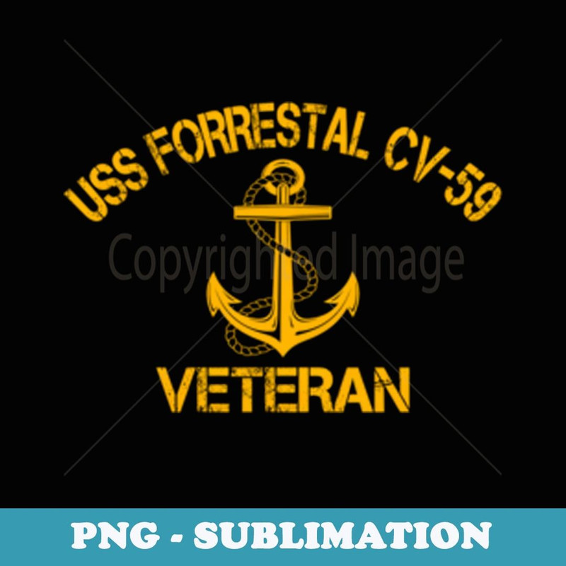 USS Forrestal CV-59 Aircraft Carrier Veteran Veterans Day - Vintage Sublimation PNG Download