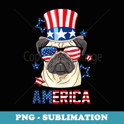 america pug dog owner 4th of july usa flag - professional sublimation digital download