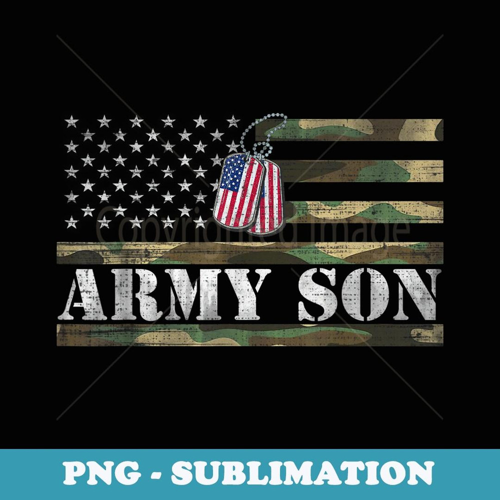 Army Son With American Flag Camo For Veteran Day - Premium PNG Sublimation File