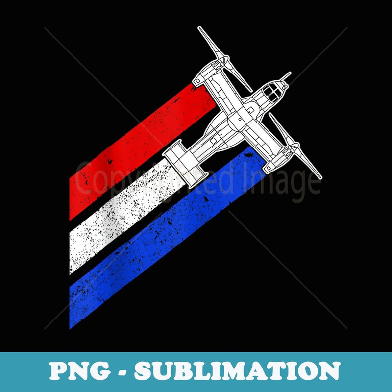 V-22 Osprey Military Helicopter Red White Blue Contrails V22 - Modern Sublimation PNG File