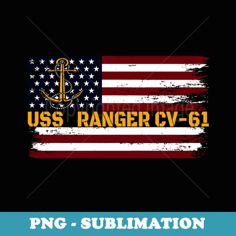 Aircraft Carrier USS Ranger CV-61 Veteran Father Day - Creative Sublimation PNG Download