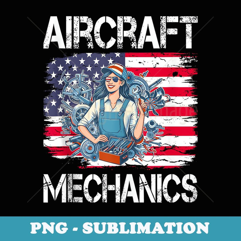 Aircraft Mechanics American Patriotic USA Flag - Instant Sublimation Digital Download