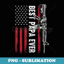 mens best papa ever us flag gun - retro png sublimation digital download
