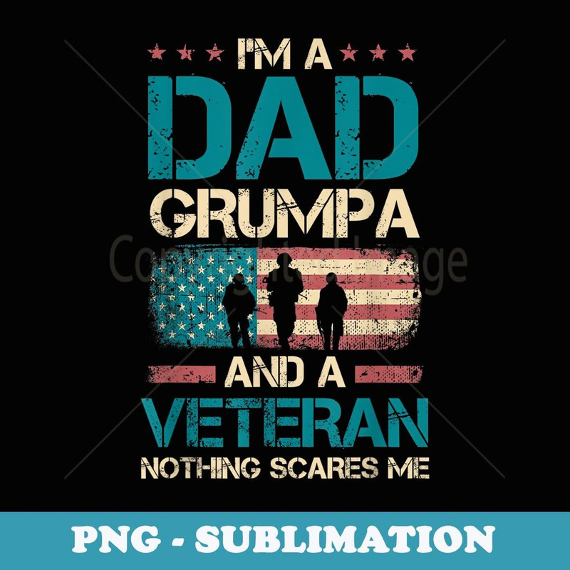 Mens Grandpa Grumpa Veteran USA Flag Vintage Themed - PNG Sublimation Digital Download