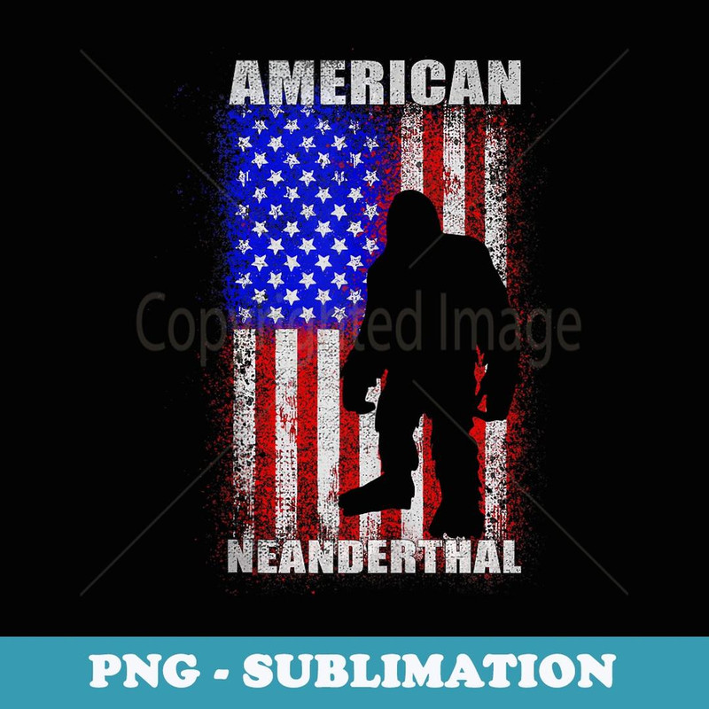 American Neanderthal US Flag Proud Texas Neanderthals - PNG Transparent Sublimation File
