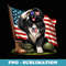 Salute Newfoundland Dog USA Flag Memorial Day 4th of July - Premium Sublimation Digital Download