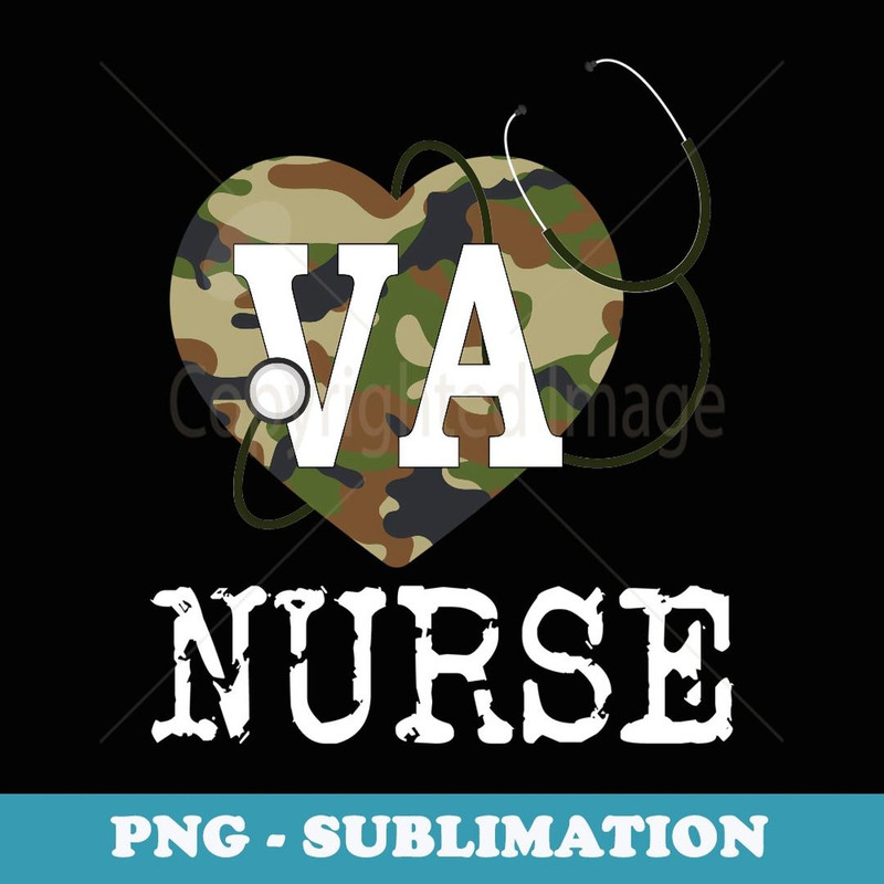 USA Heart American Flag VA Nurse - Retro PNG Sublimation Digital Download