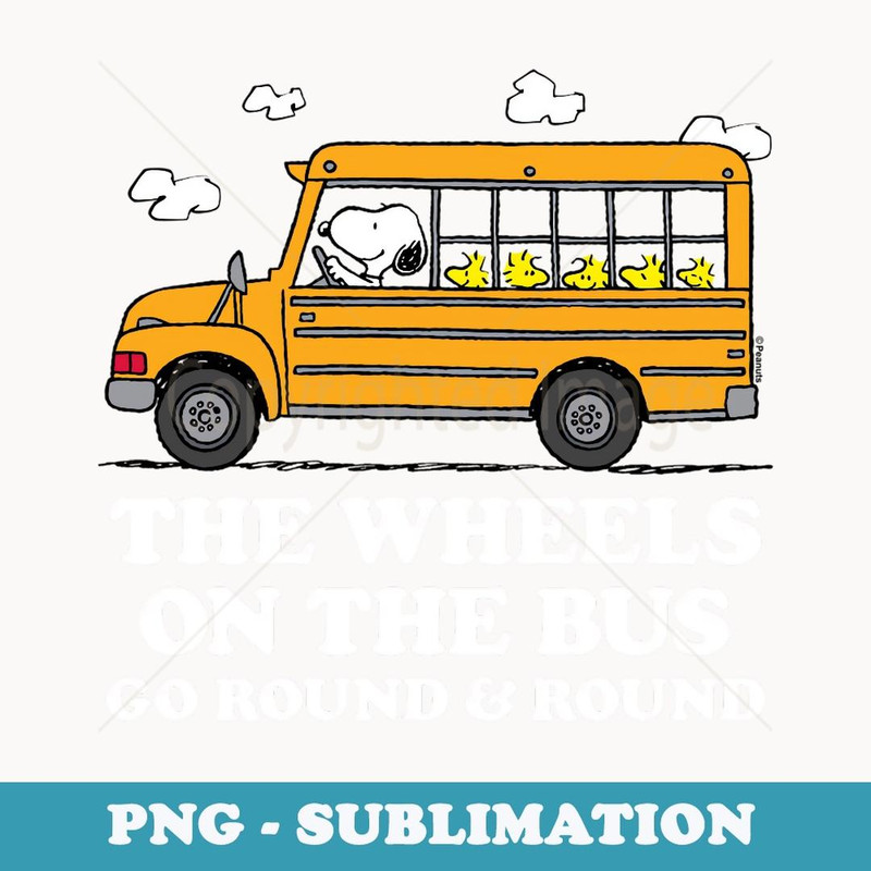 Peanuts - Wheels On The Bus Back To School - Signature Sublimation PNG File